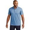 Port Authority Men's Aegean Blue Heather Fine Pique Blend Polo