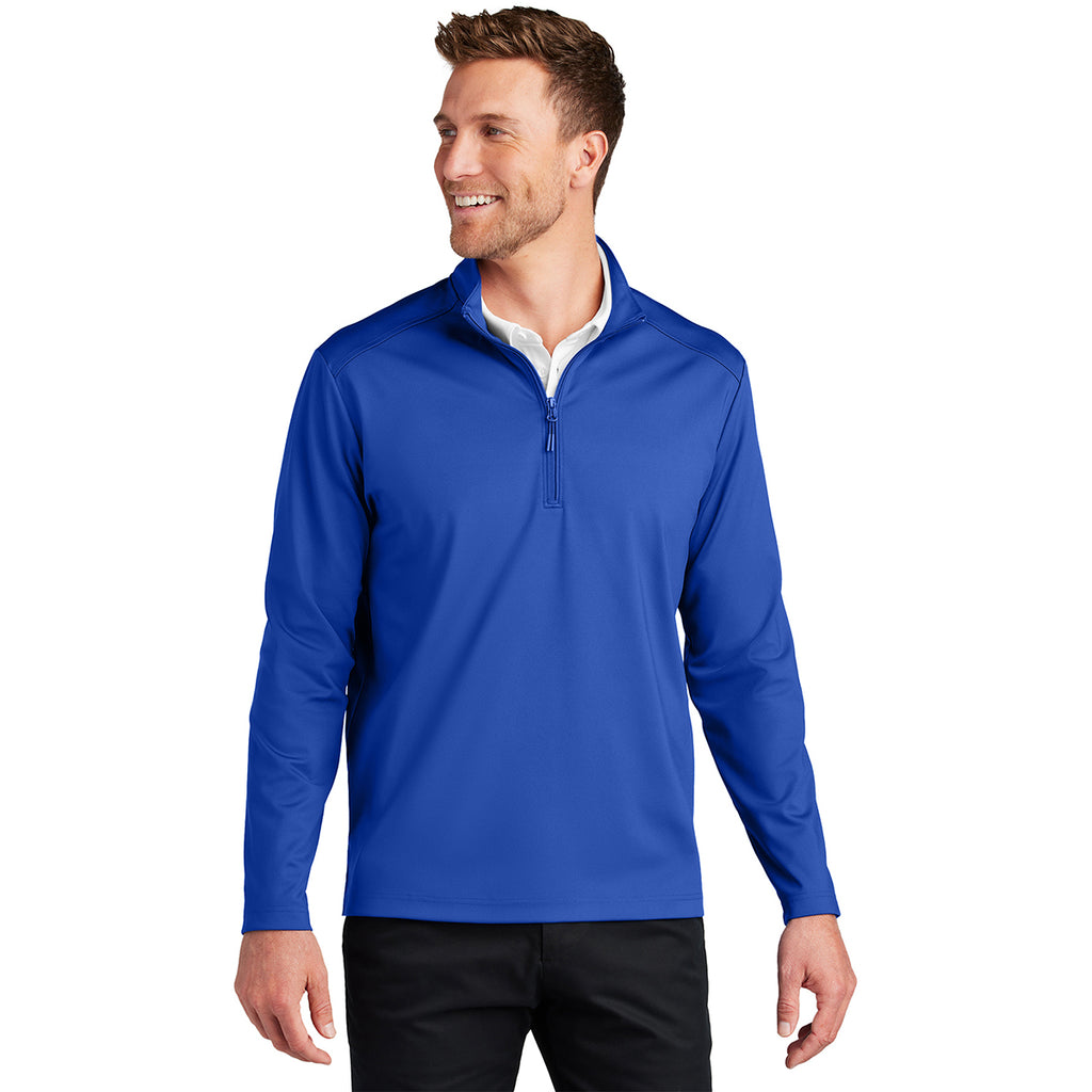 Port Authority Men's True Royal C-FREE Double Knit 1/4-Zip