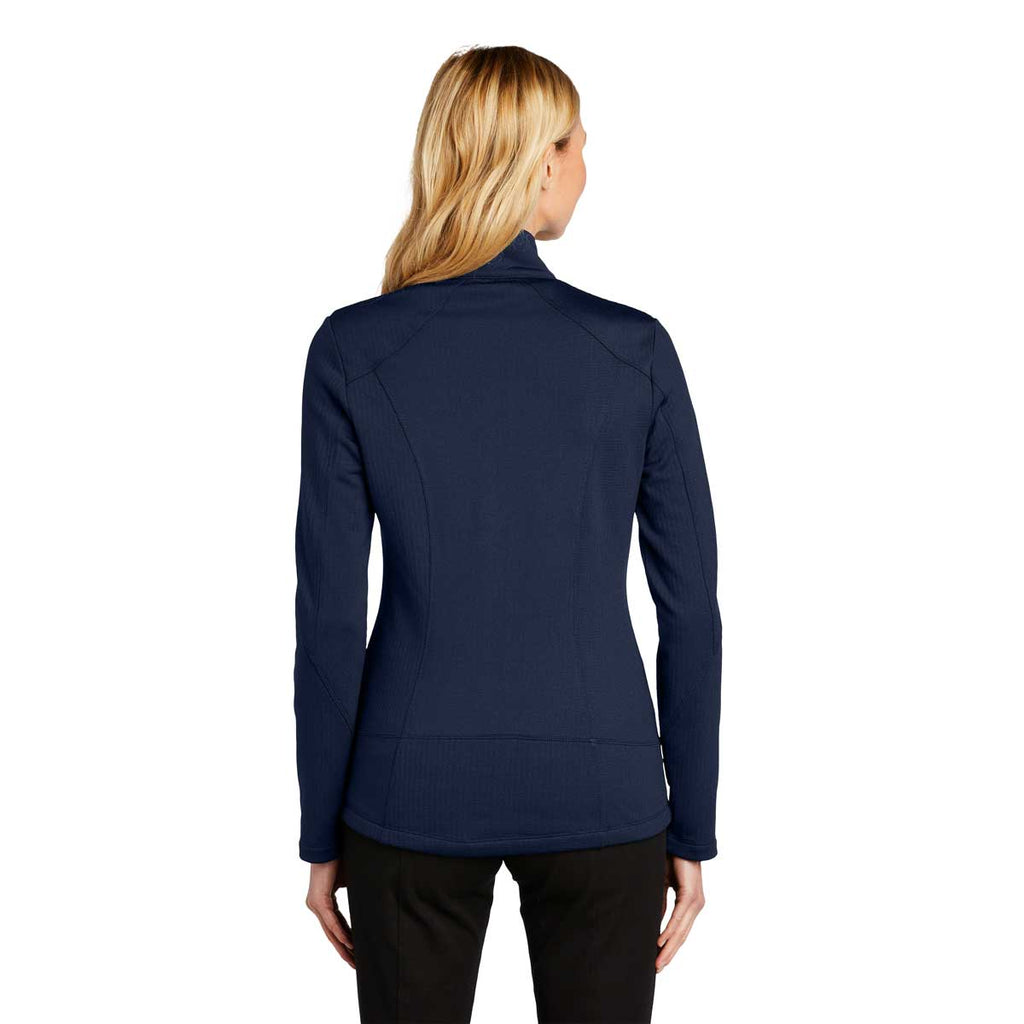 Port Authority Women's River Blue Navy Grid Fleece Jacket