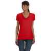 Fruit of the Loom Women's True Red 5 oz. HD Cotton V-Neck T-Shirt