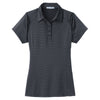 Port Authority Women's Graphite/Black Fine Stripe Performance Polo