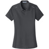 Port Authority Women's Battleship Grey Pinpoint Mesh Zip Polo