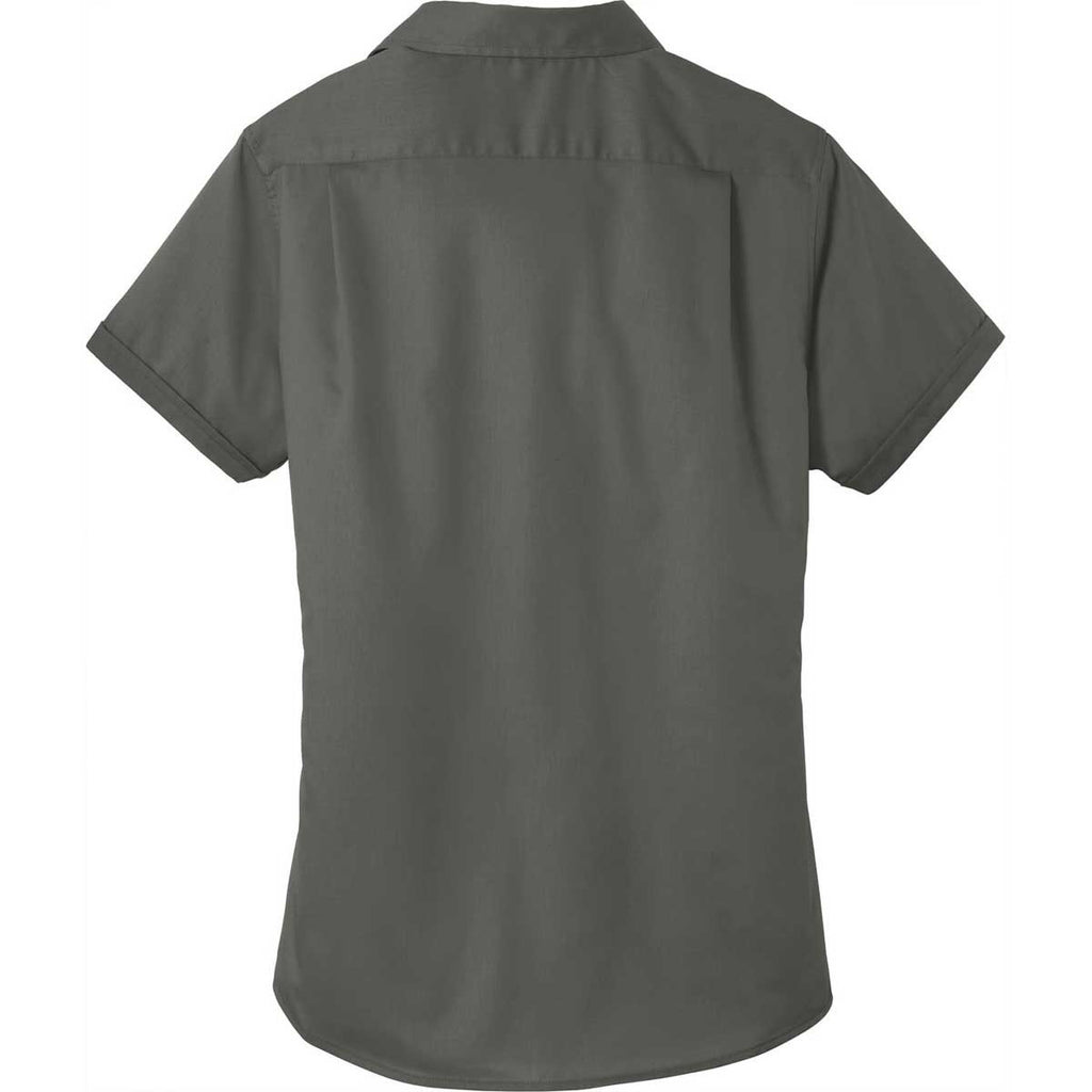 Port Authority Women's Sterling Grey Short Sleeve SuperPro Twill Shirt