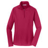 Port Authority Women's Dark Fuchsia Pinpoint Mesh 1/2-Zip