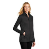 Port Authority Women's Deep Black Heather Collective Striated Fleece Jacket