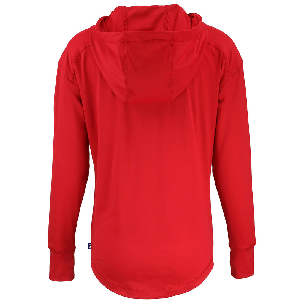 Cutter & Buck Women's Red Daybreak Eco Recycled Half Zip Hoodie