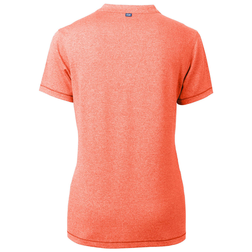 Cutter & Buck Women's College Orange Heather Forge Heathered Stretch Blade Top