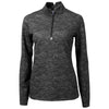 Cutter & Buck Women's Black Traverse Camo Print Stretch Quarter Zip Pullover