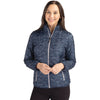 Cutter & Buck Women's Dark Navy Rainier Primaloft Eco Insulated Full Zip Printed Puffer Jacket