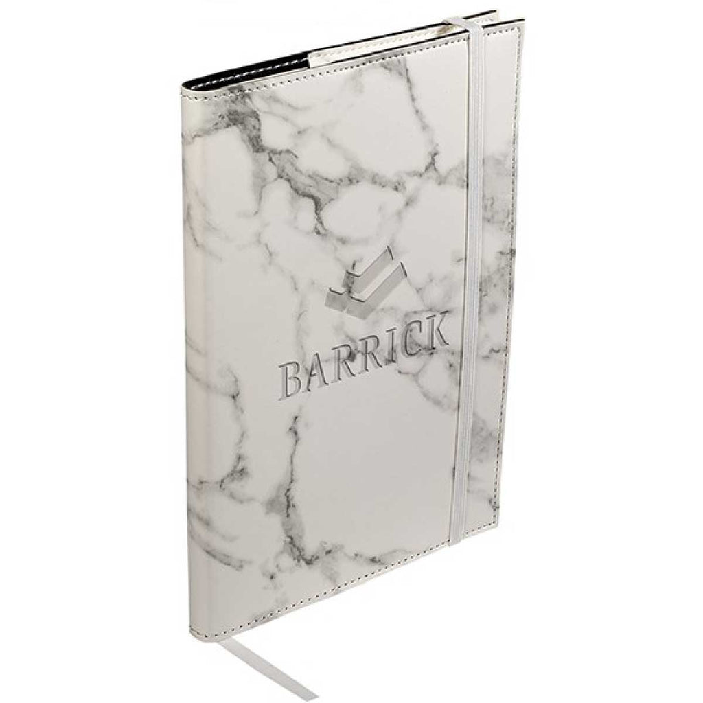 Leeman White Medium Marble Refillable Journal