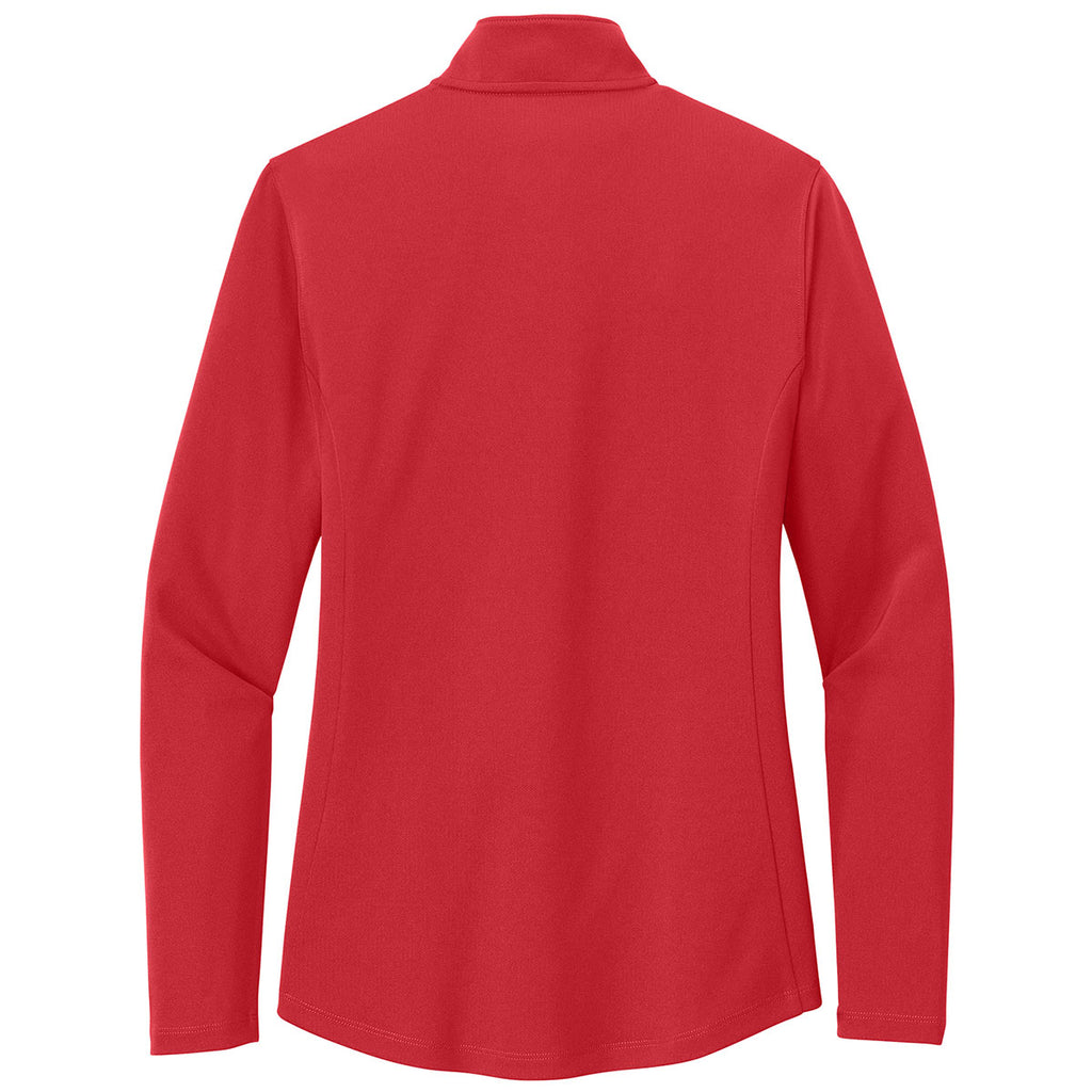 Port Authority Women's Rich Red Dry Zone UV Micro-Mesh 1/4 Zip