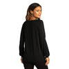 Port Authority Women's Deep Black Luxe Knit Jewel Neck Top