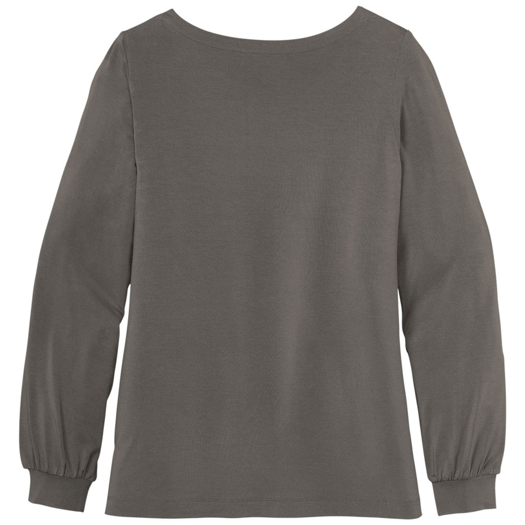 Port Authority Women's Sterling Grey Luxe Knit Jewel Neck Top