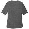 Port Authority Women's Black/Thunder Grey Stretch Heather Open Neck Top