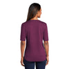 Port Authority Women's Violet Purple/Black Stretch Heather Open Neck Top