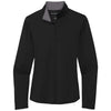 Port Authority Women's Black/Steel Grey Silk Touch Performance Quarter Zip