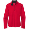 Port Authority Women's Red/Black Silk Touch Performance Quarter Zip