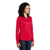 Port Authority Women's Red/Black Silk Touch Performance Quarter Zip