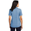 Port Authority Women's Aegean Blue Heather Fine Pique Blend Polo