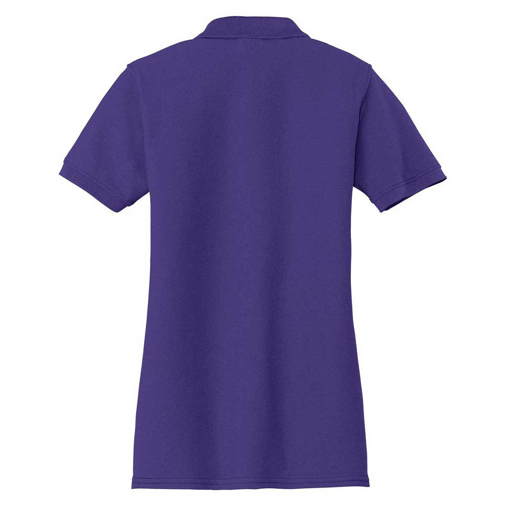 Port & Company Women's Purple Core Blend Pique Polo