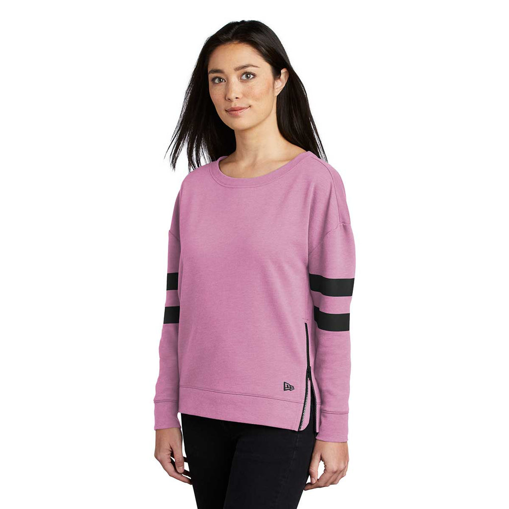 New Era Women's Lilac Heather Tri-Blend Fleece Varsity Crew