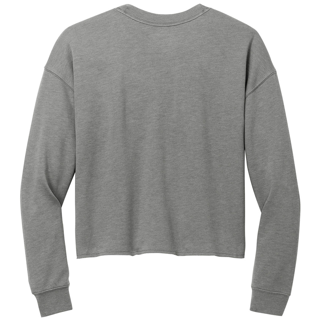 New Era Women's Shadow Grey Heather Tri-Blend Fleece Crop Crew