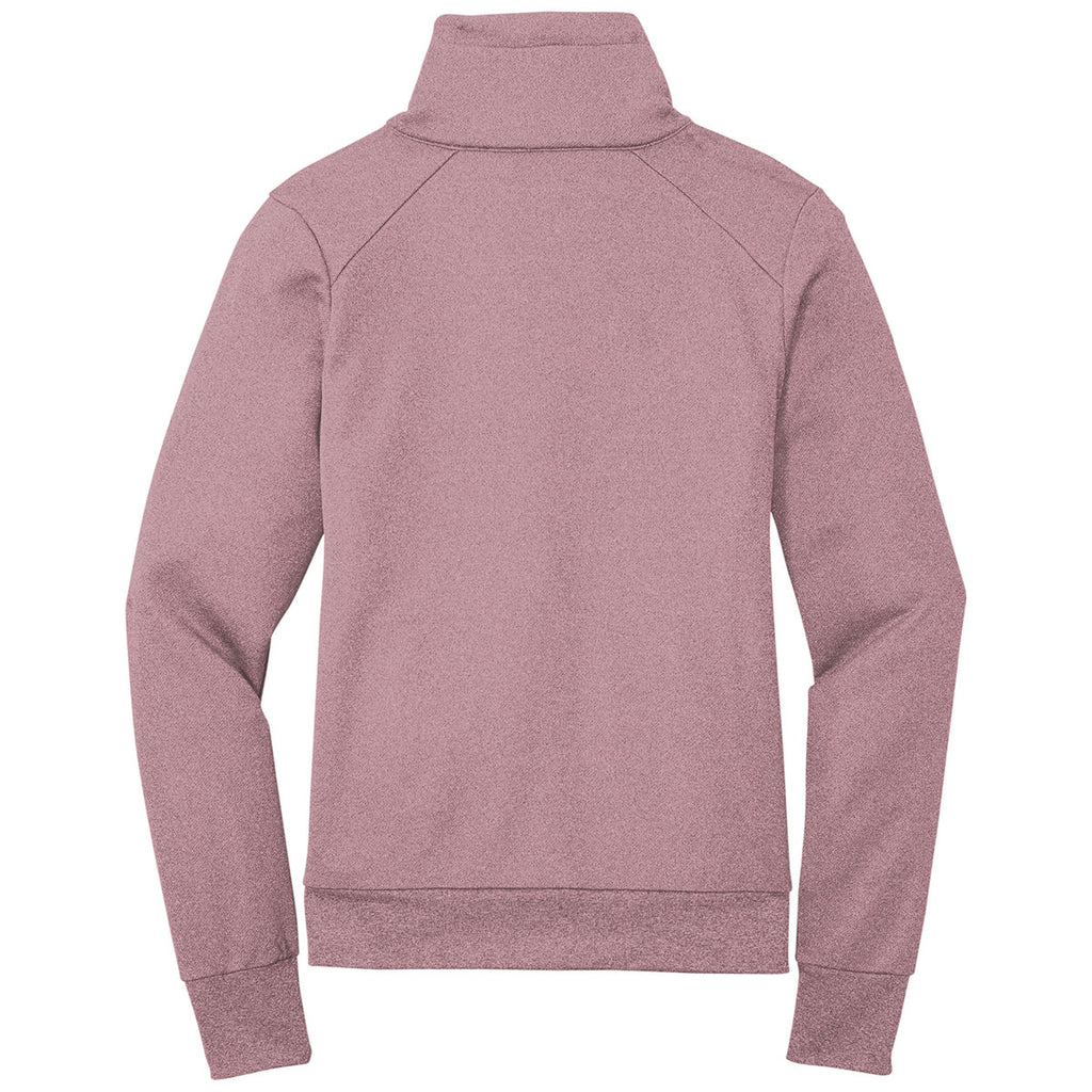 New Era Women's Dusty Mauve Heather Performance Terry Full-Zip Cowl