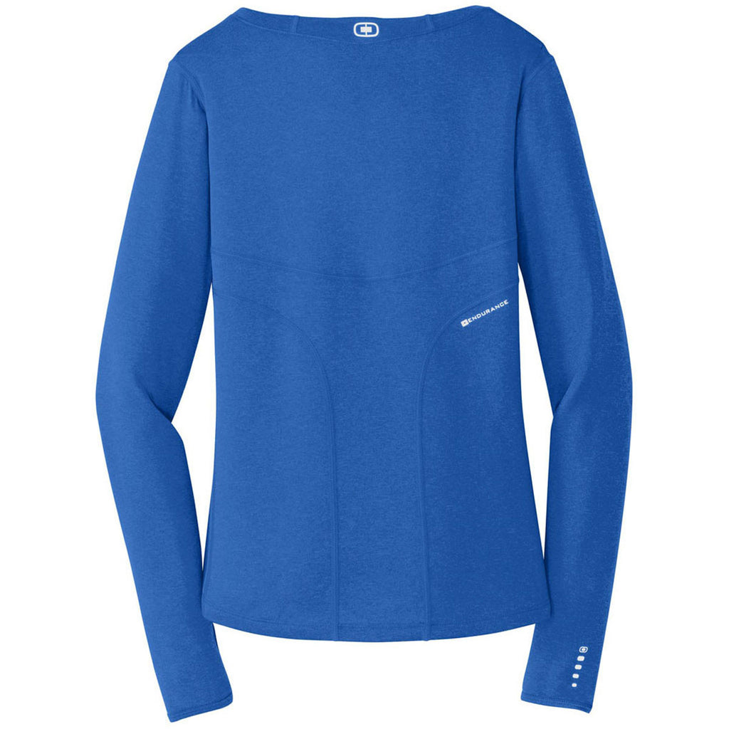 OGIO Endurance Women's Electric Blue Long Sleeve Pulse Crew