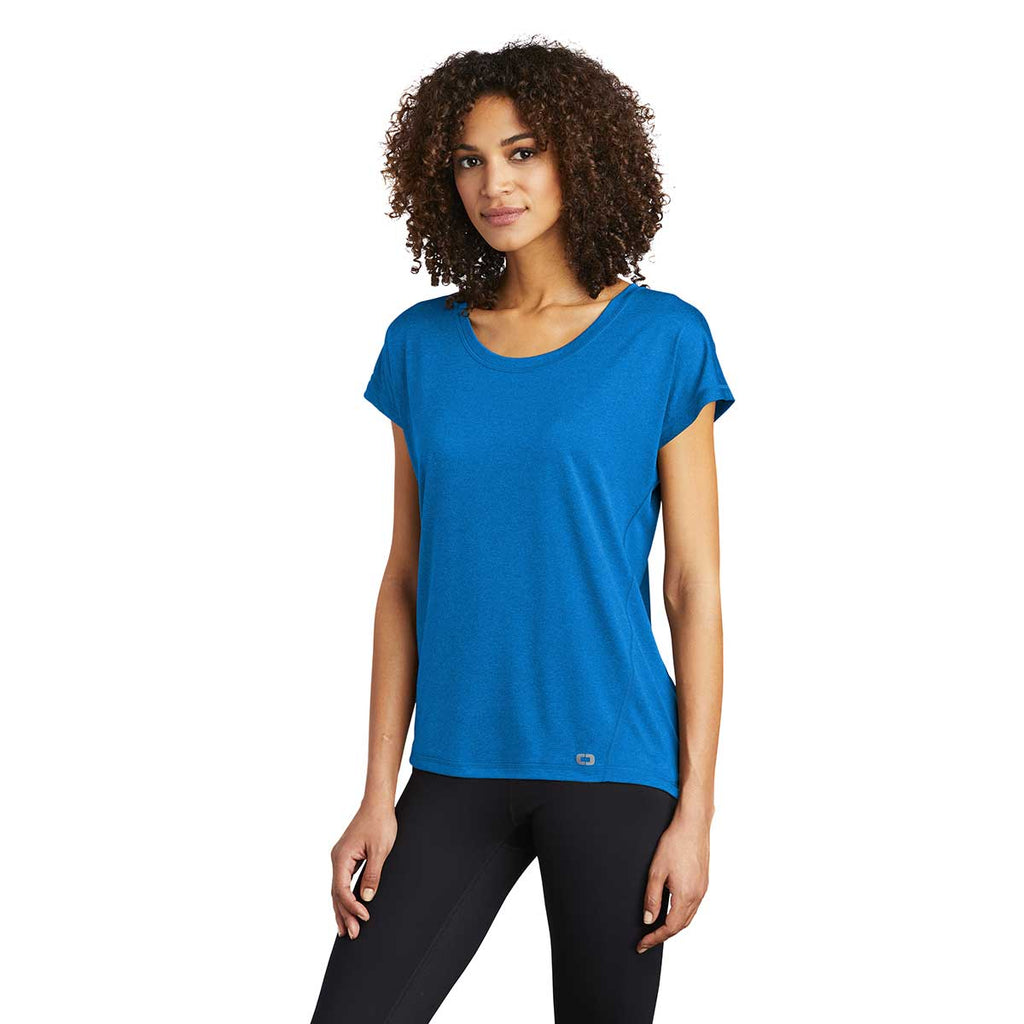 OGIO Women's Electric Blue Endurance Pulse Dolman Tee