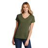 Port & Company Women's Military Green Heather Tri-Blend V-Neck Tee