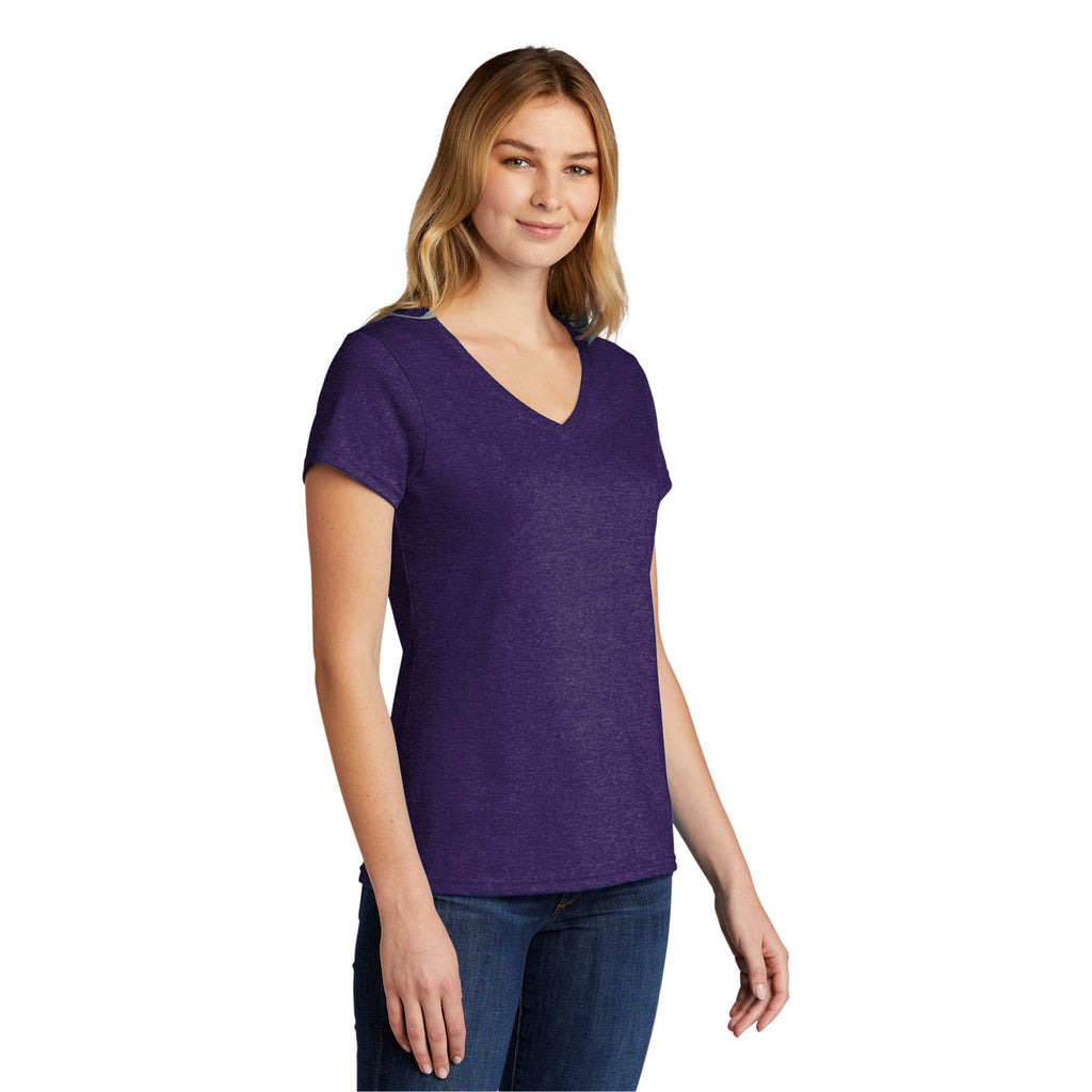 Port & Company Women's Team Purple Heather Tri-Blend V-Neck Tee