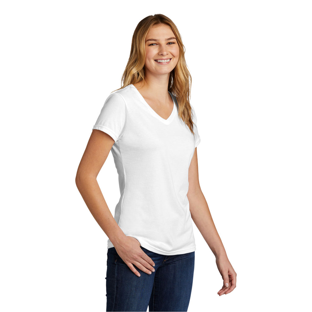 Port & Company Women's White Tri-Blend V-Neck Tee