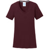 Port & Company Women's Athletic Maroon Performance Blend V-Neck Tee