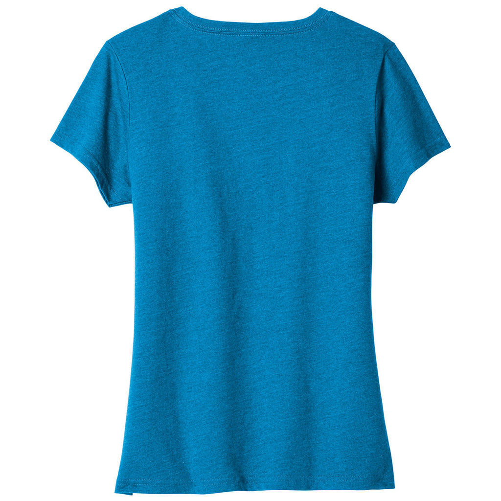 Port & Company Women's Sapphire Heather Fan Favorite Blend V-Neck Tee