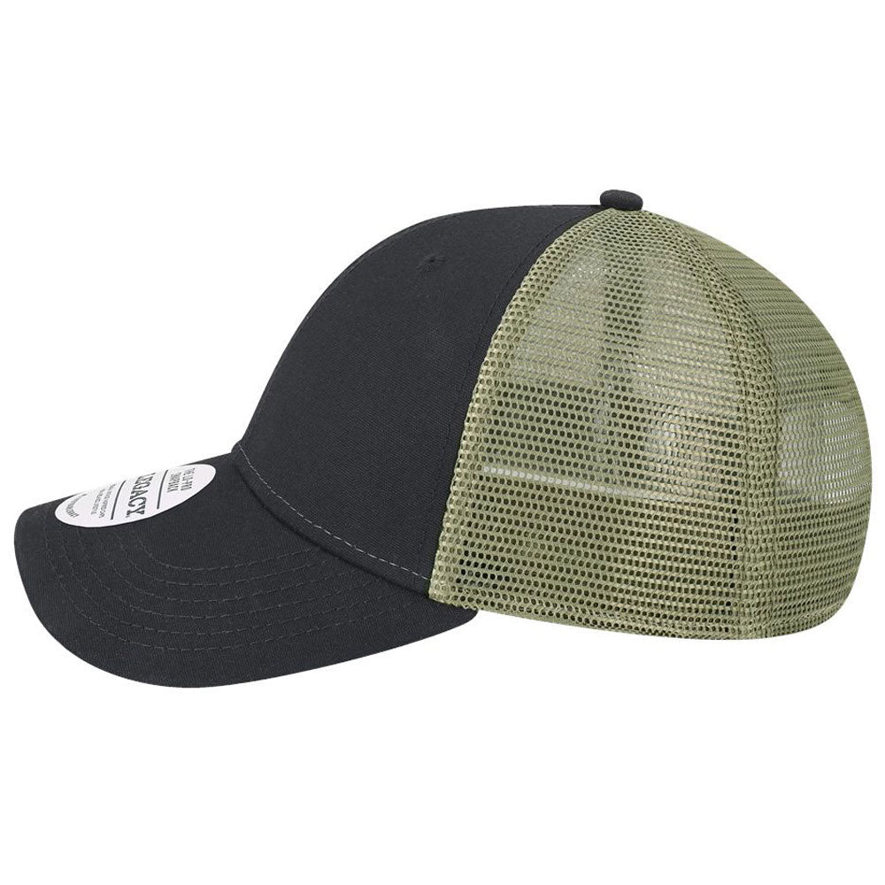 Legacy Black/Light Olive Lo-Pro Snapback Trucker Cap