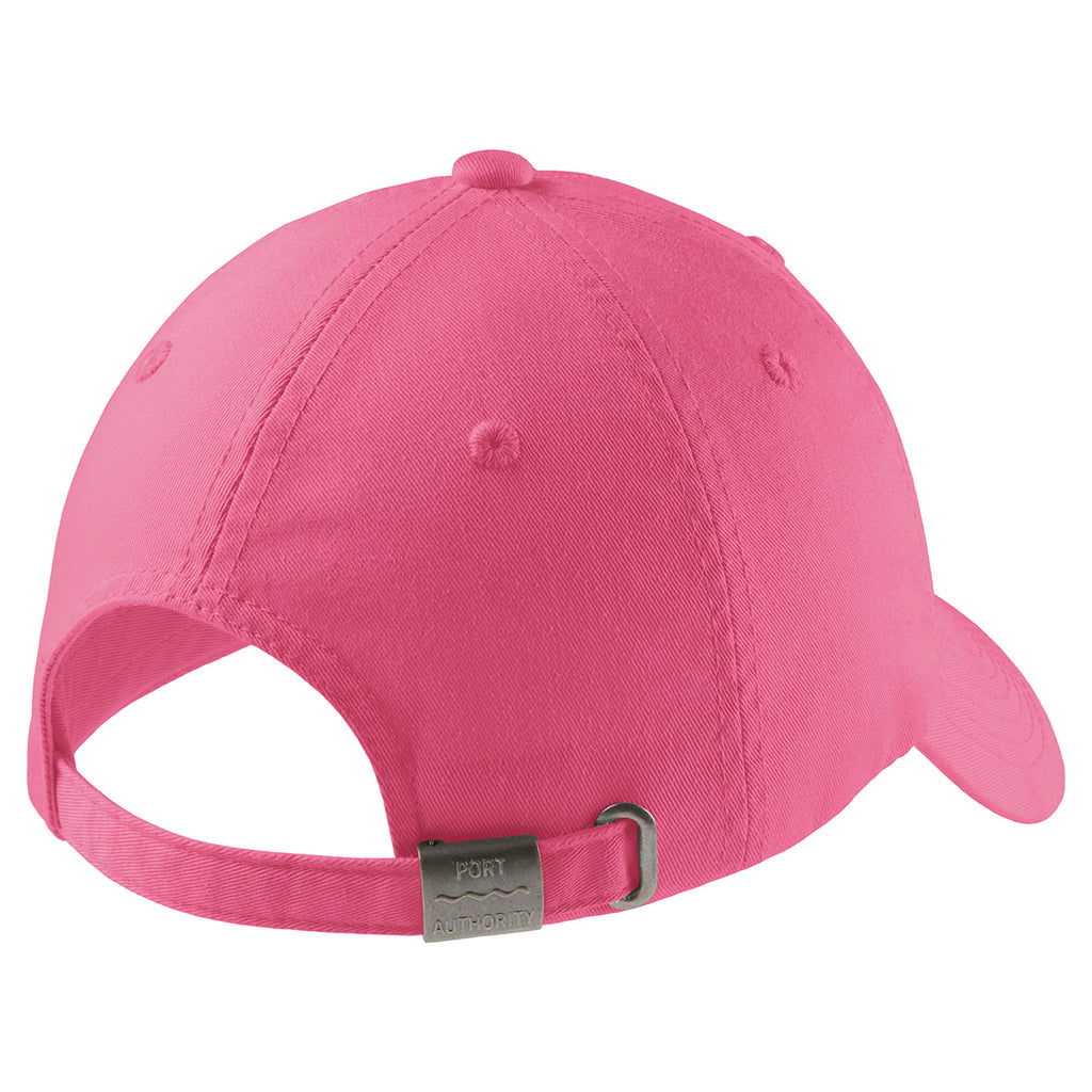 Port Authority Women's Bright Pink Garment Washed Cap