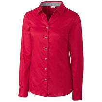 Clique Women's Deep Red Long Sleeve Bergen Stain Resistant Twill