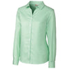 Clique Women's Sea Green/White Long Sleeve Granna Stain Resistant Houndstooth