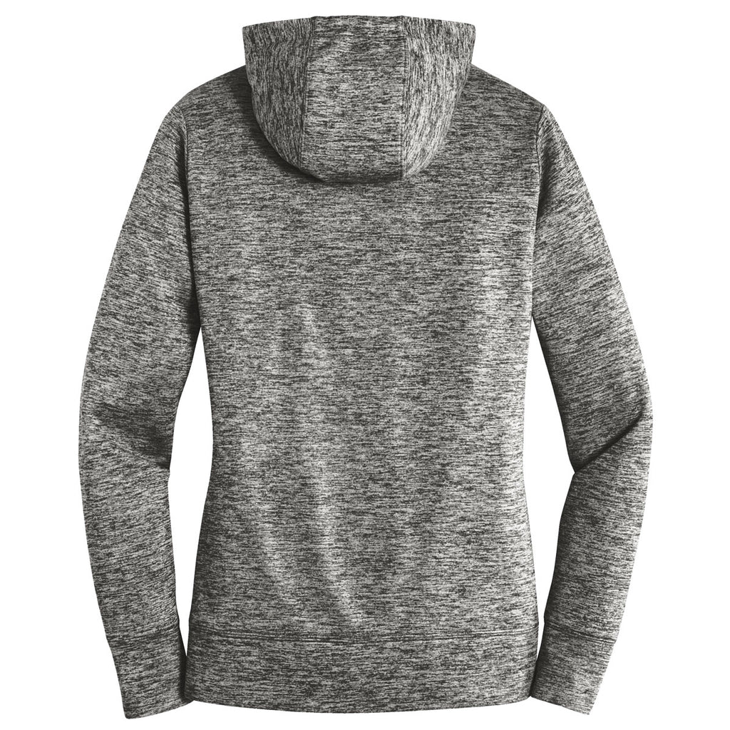 Sport-Tek Women's Black PosiCharge Electric Heather Fleece Hooded Pullover