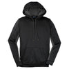 Sport-Tek Women's Black/Dark Smoke Grey Sport-Wick Fleece Colorblock Hooded Pullover