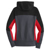 Sport-Tek Women's Black/Graphite Heather/True Red Tech Fleece Colorblock Full-Zip Hooded Jacket