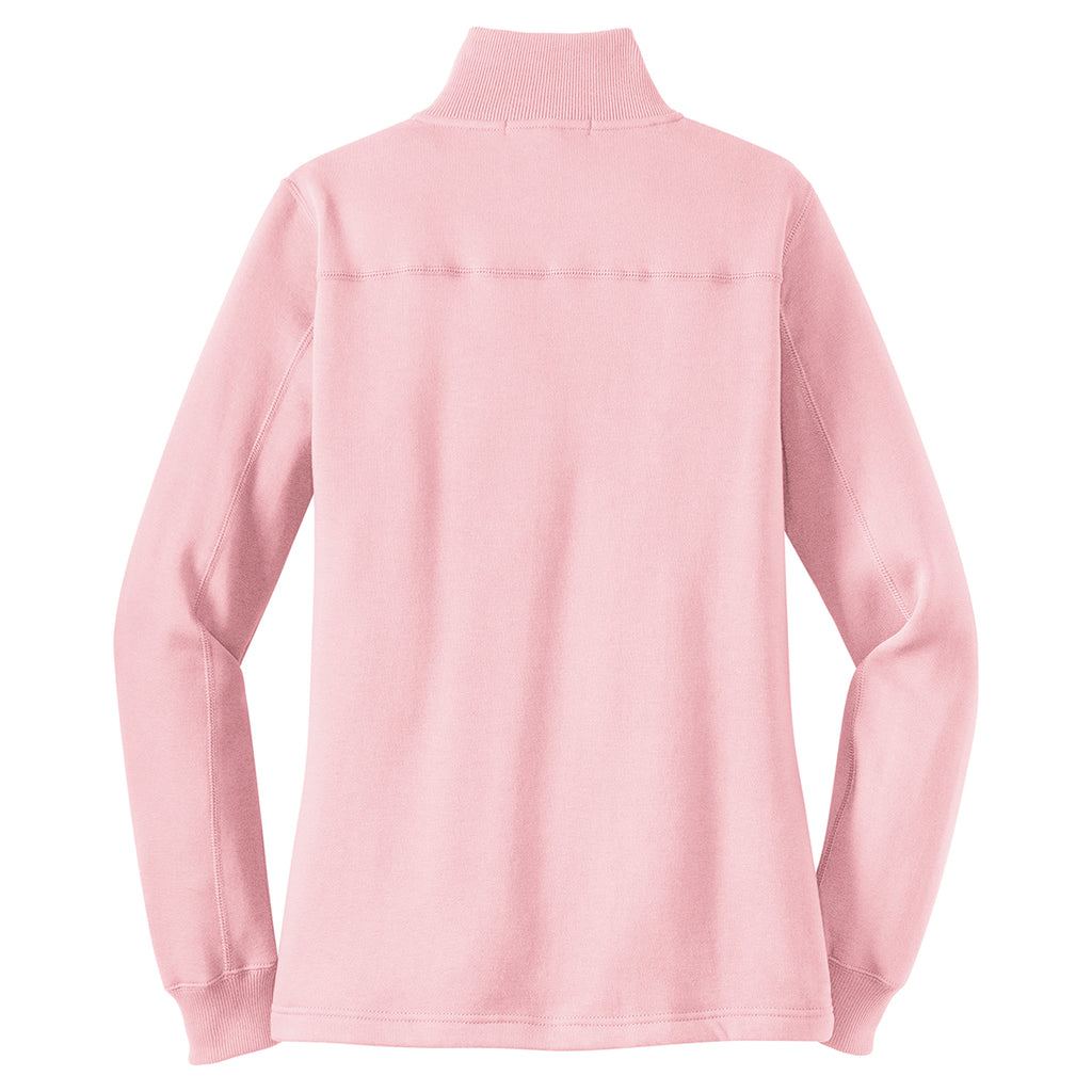 Sport-Tek Women's Pink 1/4-Zip Sweatshirt