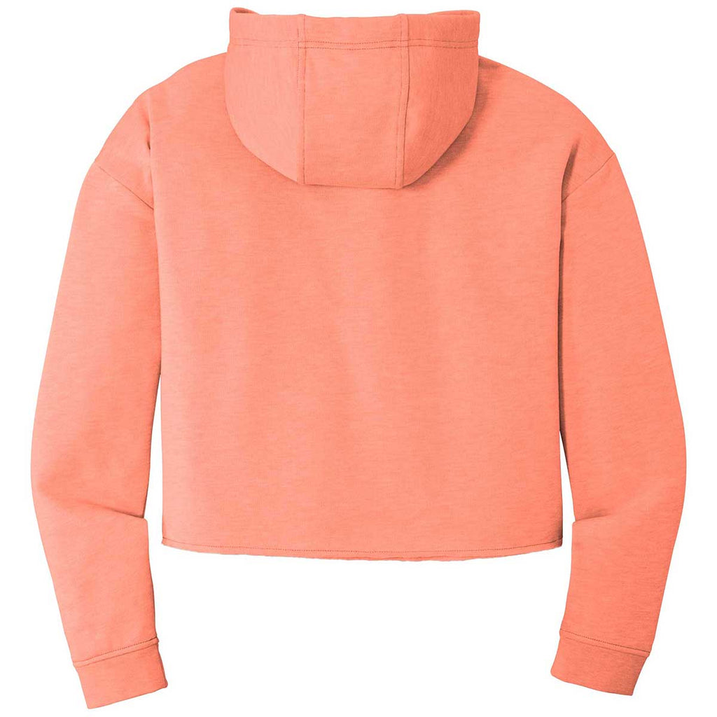 Sport-Tek Women's Soft Coral Heather PosiCharge Tri-Blend Wicking Fleece Crop Hoodie