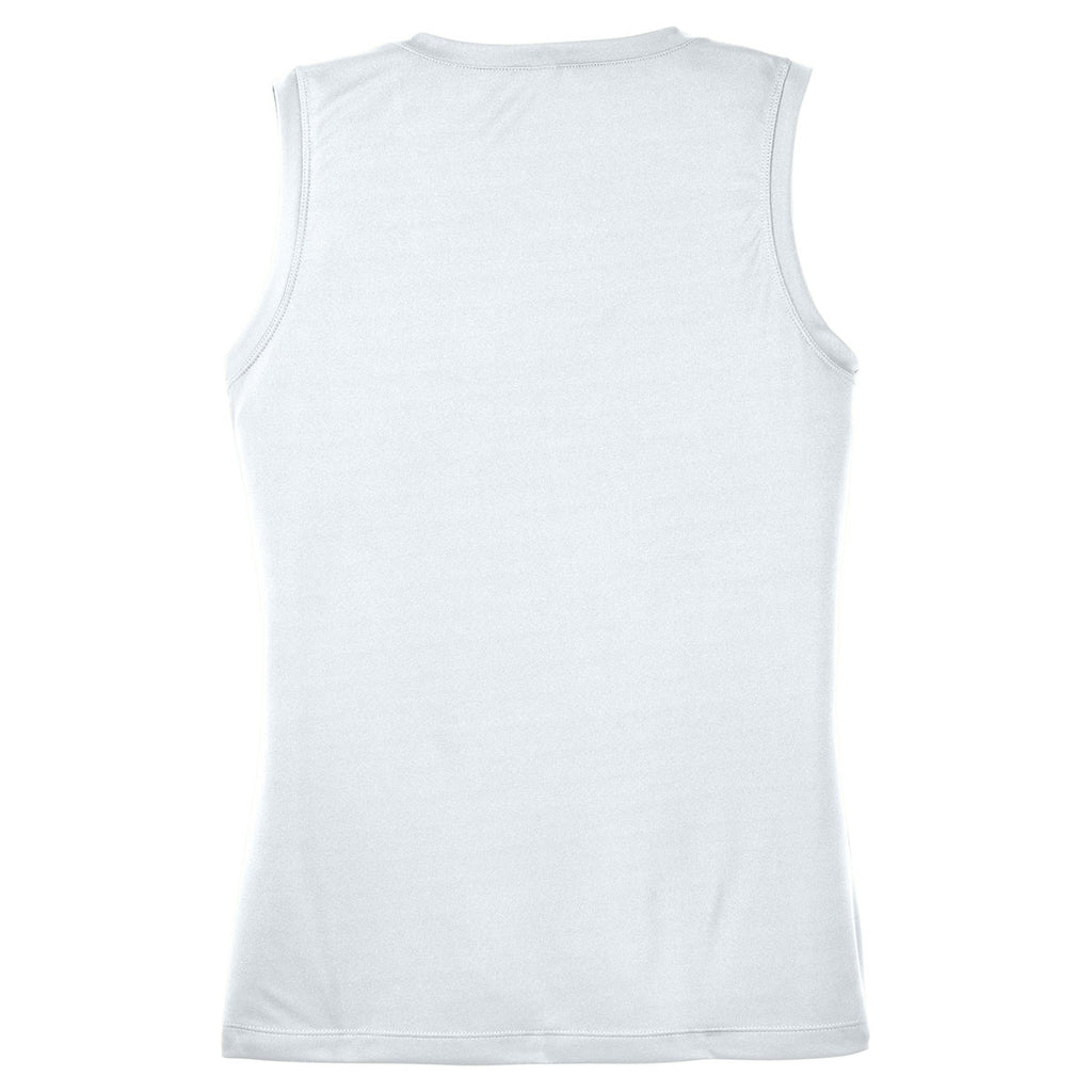 Sport-Tek Women's White Sleeveless PosiCharge Competitor V-Neck Tee