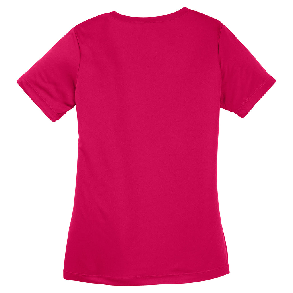 Sport-Tek Women's Pink Raspberry PosiCharge Competitor V-Neck Tee