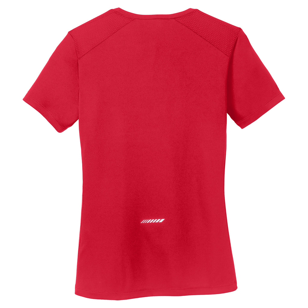 Sport-Tek Women's True Red PosiCharge Elevate Scoop Neck Tee