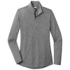 Sport-Tek Women's Dark Grey Heather PosiCharge Tri-Blend Wicking 1/4-Zip Pullover