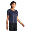 Sport-Tek Women's True Navy PosiCharge Tri-Blend Wicking Draft Crop Tee