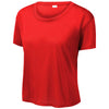 Sport-Tek Women's True Red PosiCharge Tri-Blend Wicking Draft Crop Tee