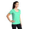 Sport-Tek Women's Bright Seafoam Posi-UV Pro Scoop Neck Tee